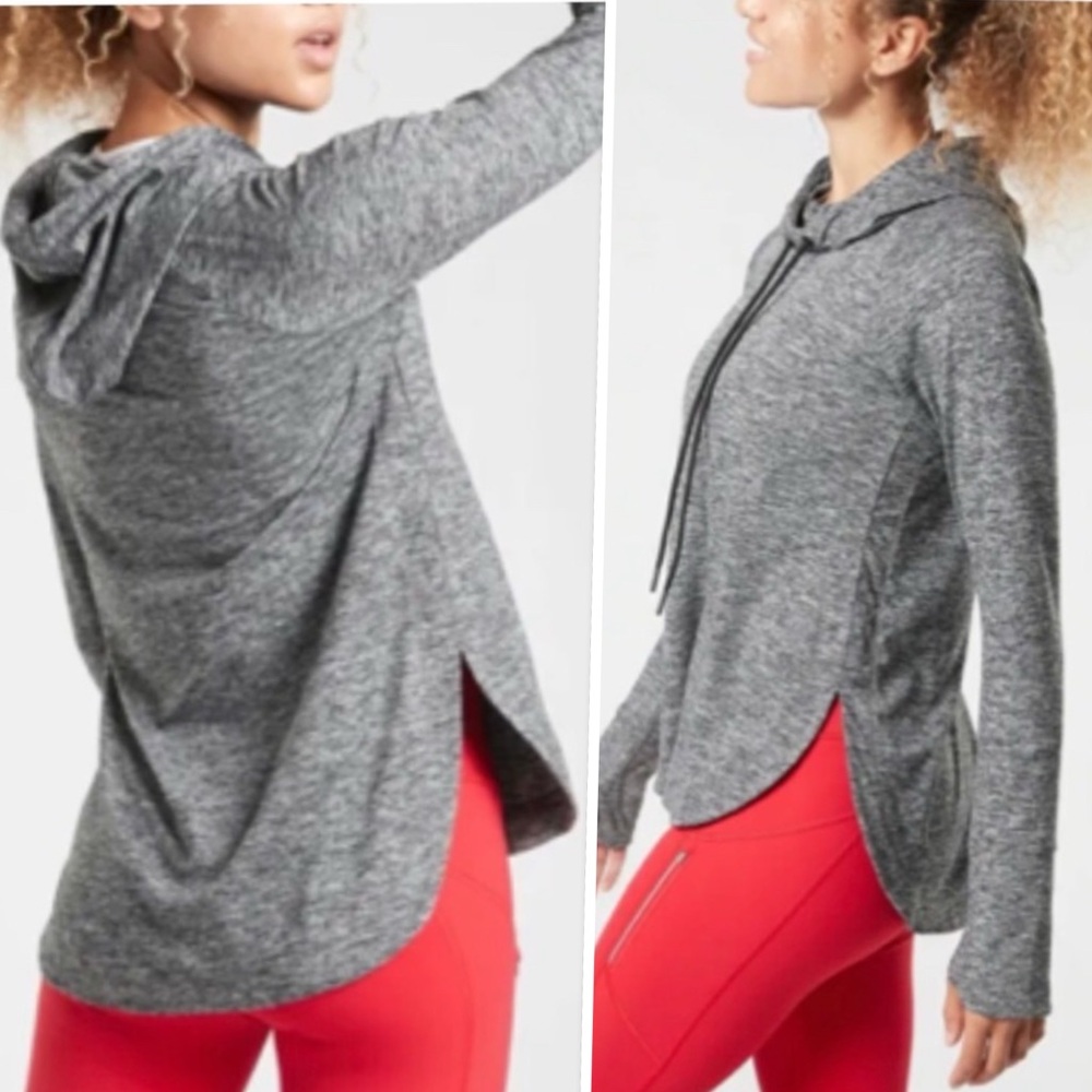 Athleta Uptempo Hoodie Sweatshirt In Charcoal Grey Size M